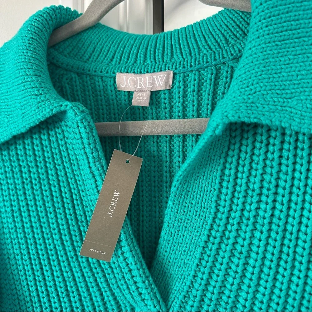 J.Crew Ribbed Cotton Johnny Collar Sweater Polo (NEW WITH TAGS) - Picture 5 of 11